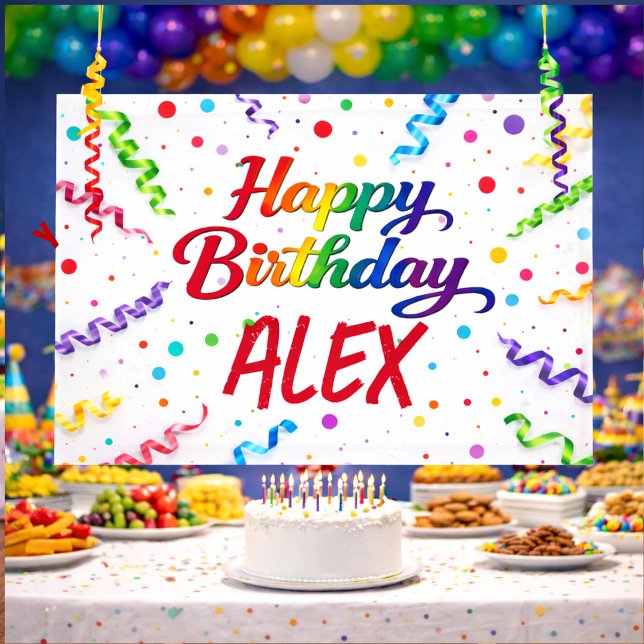 Colorful bright confetti Happy Birthday Poster Banner (Creator Uploaded)