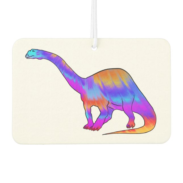 Colorful Brontosaurus Psychedelic Dinosaur Art Car Air Freshener (Front)