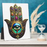 Colorful Brown Gold Hamsa Rainbow Color Third Eye Plaque<br><div class="desc">You are viewing The Lee Hiller Photography Art and Designs Collection of Home and Office Decor,  Apparel,  Gifts and Collectibles. The Designs include Lee Hiller Photography and Mixed Media Digital Art Collection http://LeeHiller.com</div>