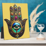 Colorful Brown Gold Hamsa Rainbow Color Third Eye Plaque<br><div class="desc">You are viewing The Lee Hiller Photography Art and Designs Collection of Home and Office Decor,  Apparel,  Gifts and Collectibles. The Designs include Lee Hiller Photography and Mixed Media Digital Art Collection http://LeeHiller.com</div>