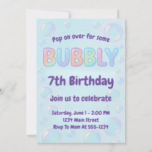 Colorful Bubble Birthday Invitation