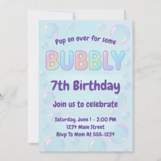 Colorful Bubble Birthday Invitation