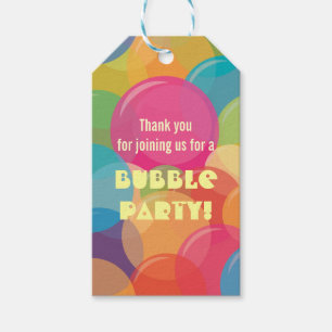 Colorful Bubble Birthday Party Gift Tags