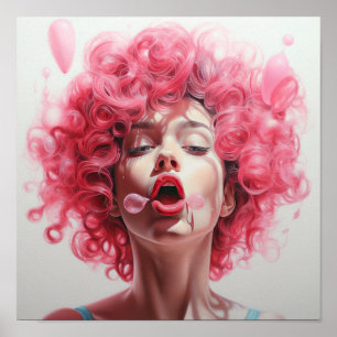 Colorful Bubble Gum Dream - Vibrant and Playful Po Poster