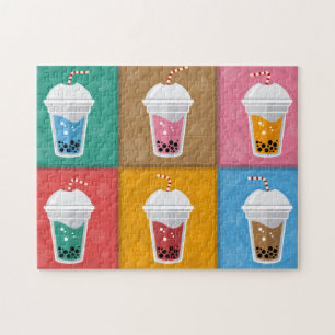 Colorful Bubble Tea 6 Pac Jigsaw Puzzle