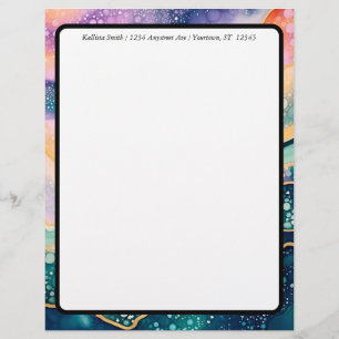 Colorful Bubbly Agate Stationery Paper Custom Letterhead