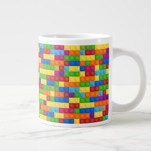 Colorful Building Block Pattern Large Coffee Mug