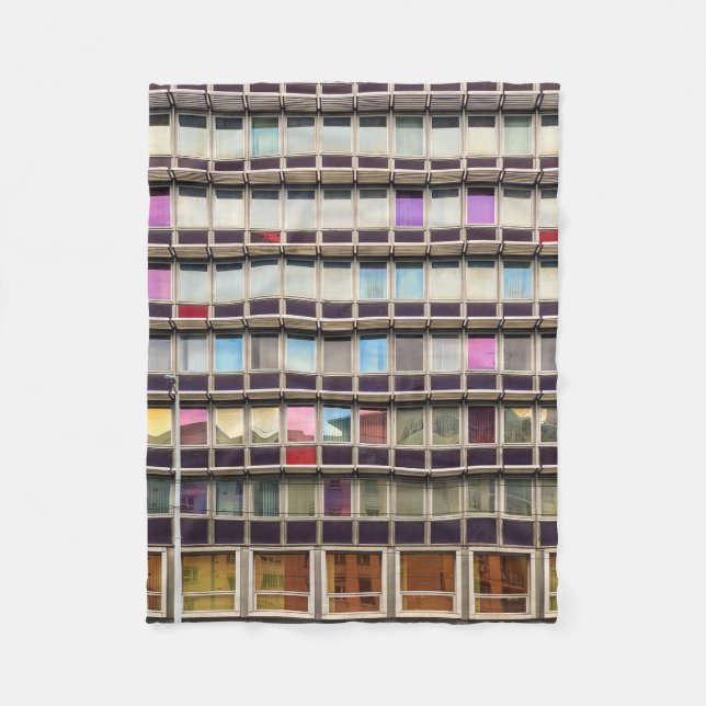Colorful building fleece blanket (Front)