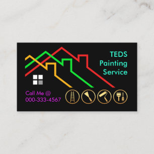 Colorful Building Rooftop Paints Painting Business Card
