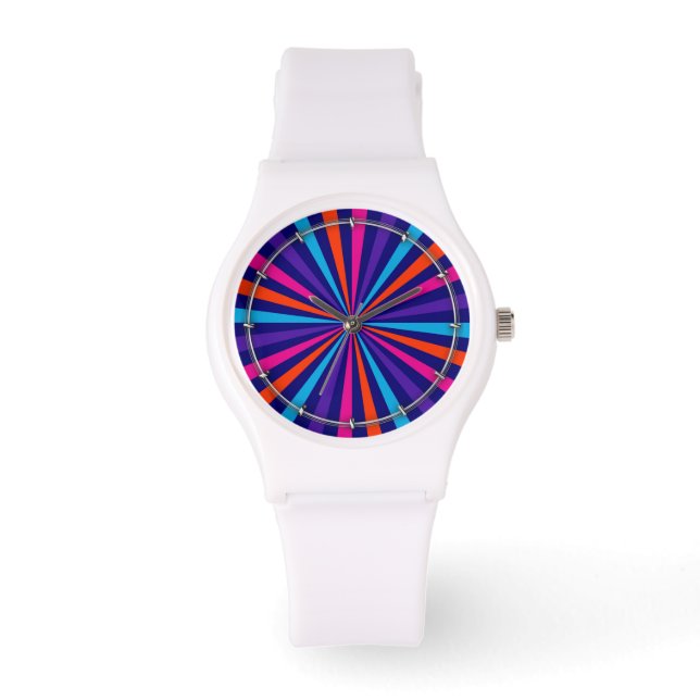 Colorful Burst Spinning Wheel Design Watch (Front)