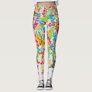 Colorful butterflies 01.bw offWhite BG Leggings