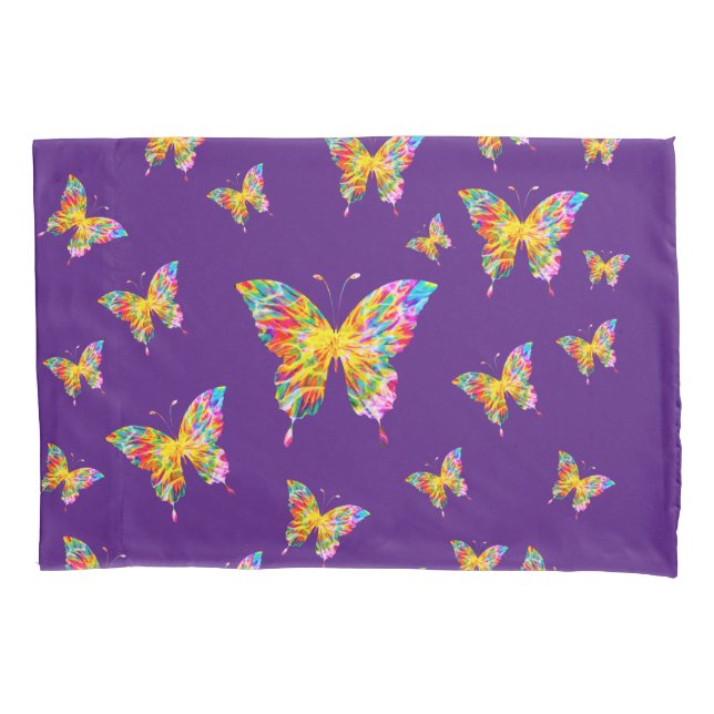 COLORFUL BUTTERFLIES ABSTRACT  PILLOWCASE (Front)