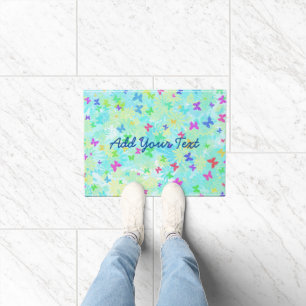 Colorful Butterflies and Daisies by Shirley Taylor Doormat