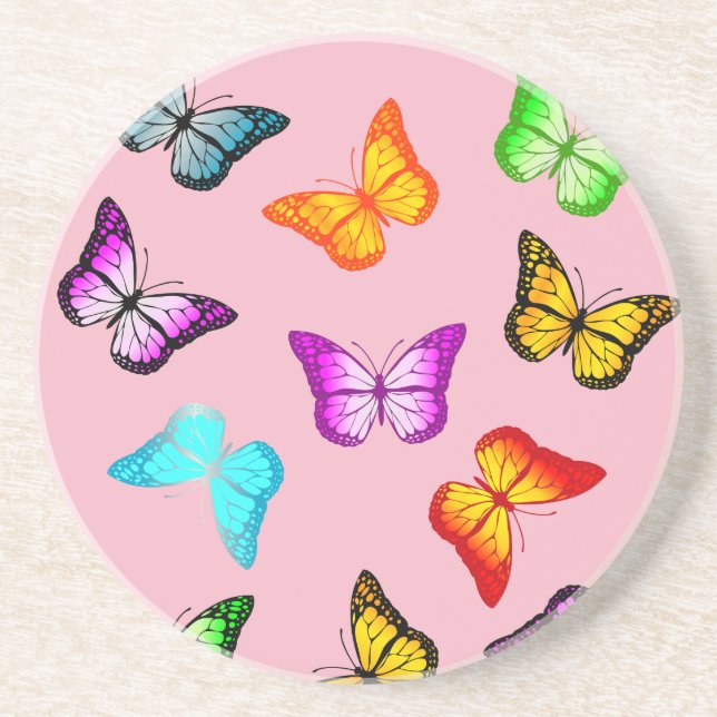 Colorful butterflies coaster (Front)