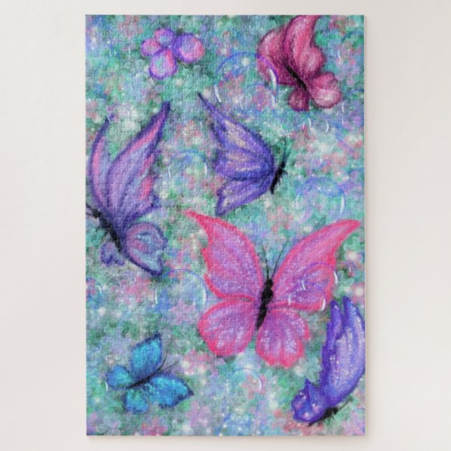 Colorful Butterflies Flying - Cute Jigsaw Puzzle (Vertical)