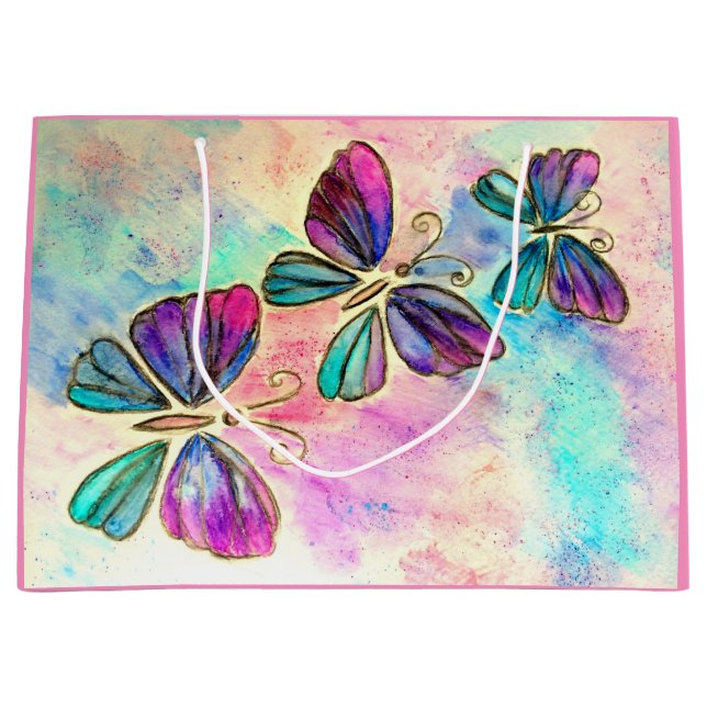 Colorful Butterflies Flying Gift Bag Spring (Front)
