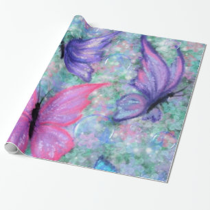 Colorful Butterflies Flying Wrapping Paper