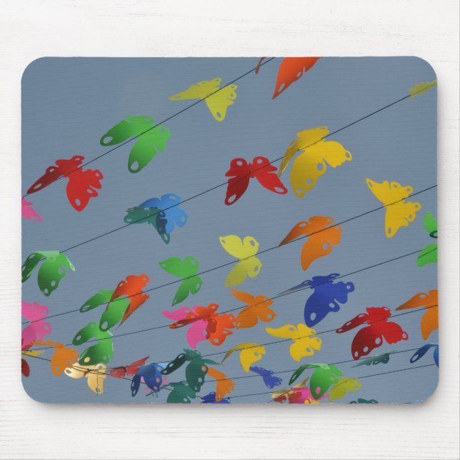 colorful butterflies mouse pad (Front)