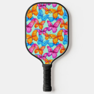 Colorful Butterflies Pattern Pickleball Paddle