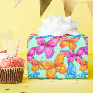 Colorful Butterflies Pattern Wrapping Paper