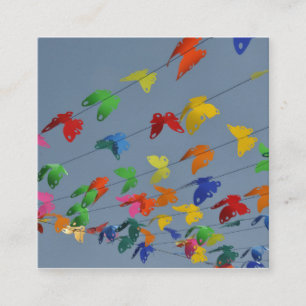 colorful butterflies square business card