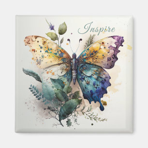 Colorful Butterfly Inspire Words Magnet