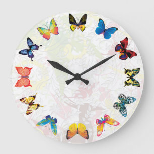 Colorful Butterfly Kids Room Wall Clock