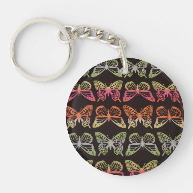 COLORFUL BUTTERFLY PATTERN KEY RING (Front)