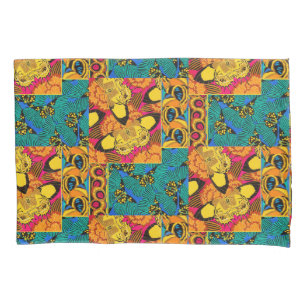 Colorful Butterfly Pattern Vintage Art Deco Design Pillowcase