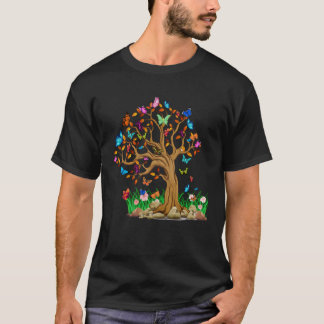 Colorful Butterfly Tree T-Shirt