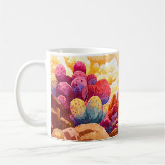 Colorful Cactus Desert Sunrise Art Mug