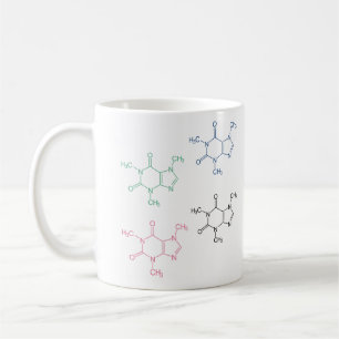 Colorful Caffeine Molecule Pattern Coffee Mug