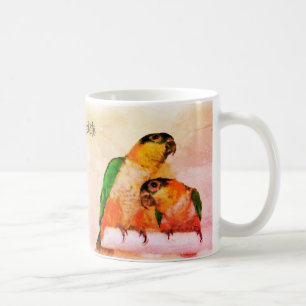 Colorful Caique Parrot Pair Bird Art Personalized Coffee Mug