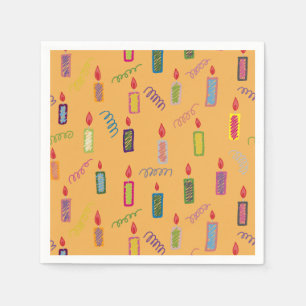 Colorful Candles Happy Birthday Napkins