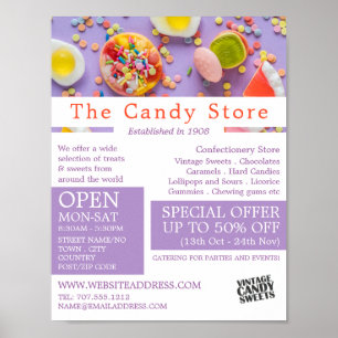 Colorful Candy, Confectionery Supplies Advert Poster