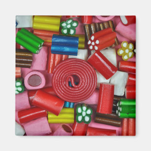 Colorful candy pieces magnet