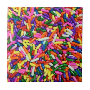 Colorful Candy Sprinkles Ceramic Tile