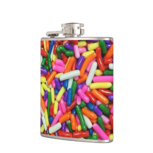 Colorful Candy Sprinkles Quirky Hip Flask