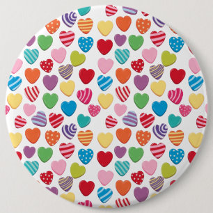 colorful candy Valentine's day heart pattern 6 Cm Round Badge