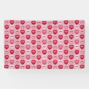 colorful candy Valentine's day heart pattern Banner