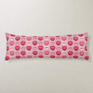 colorful candy Valentine's day heart pattern Body Cushion