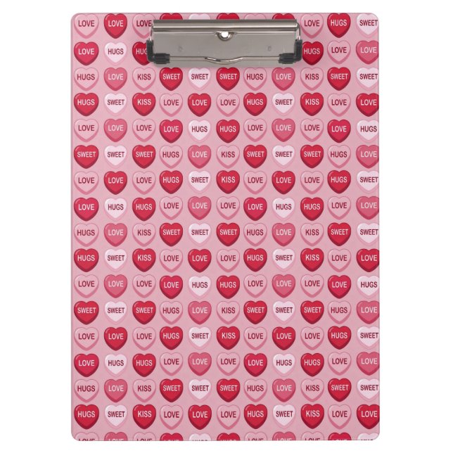colorful candy Valentine's day heart pattern Clipboard (Front)