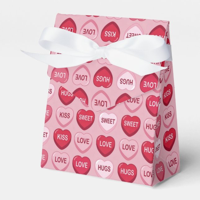 colorful candy Valentine's day heart pattern Favour Box (Front Side)