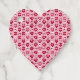 colorful candy Valentine's day heart pattern Favour Tags
