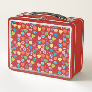 colorful candy Valentine's day heart pattern Metal Lunch Box
