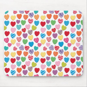 colorful candy Valentine's day heart pattern  Mouse Pad
