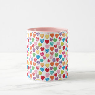 colorful candy Valentine's day heart pattern Mug