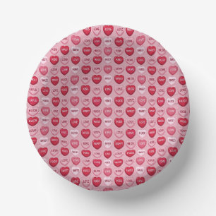 colorful candy Valentine's day heart pattern Paper Plate