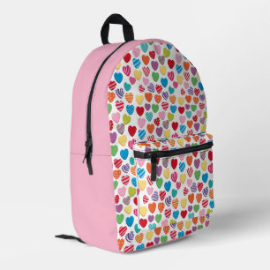 colorful candy Valentine's day heart pattern Printed Backpack