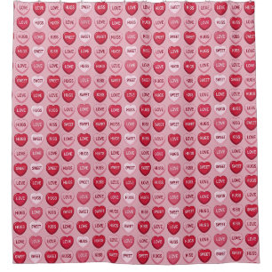 colorful candy Valentine's day heart pattern Shower Curtain